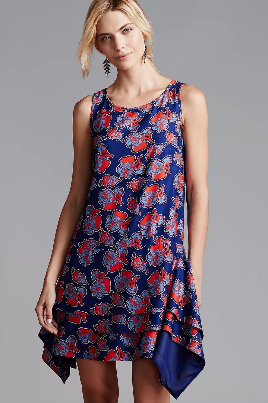 New Anthropologie Peter Som x Made In Kind Sintra Mini Dress Size 2 Blue